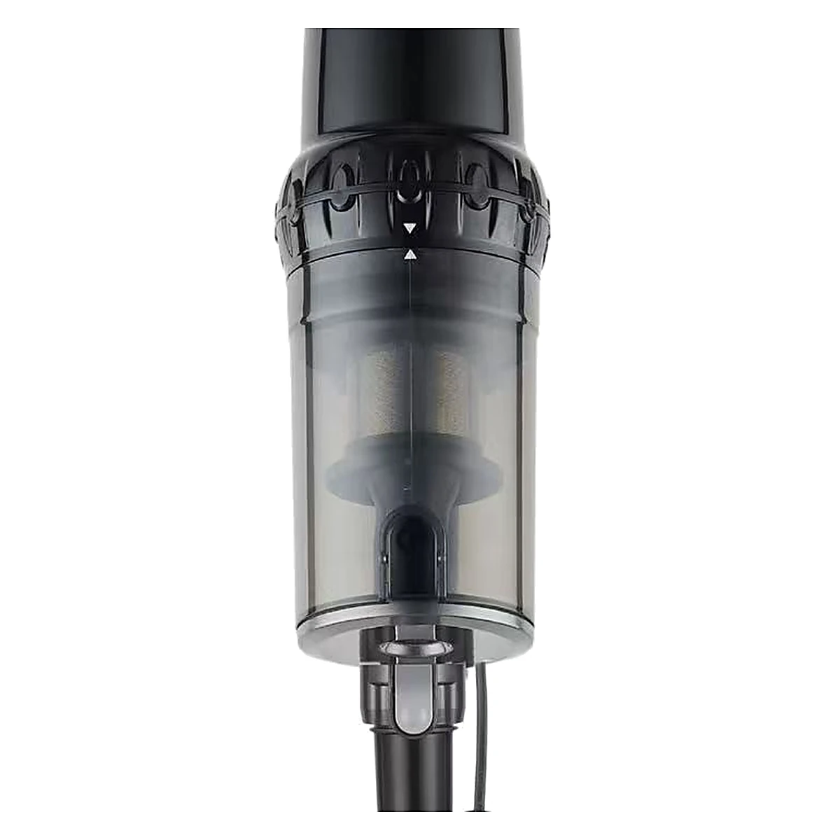 HJ-510 Corded Stick Vacuum — translucent 1.0 L dust cup and cyclone detail