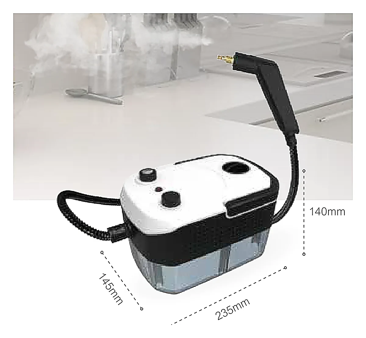 HJ-ST208 large-tank steam cleaner · 1.2-litre continuous-fill, 25–40 g/min — Cliia OEM wholesale programme, Ningbo China